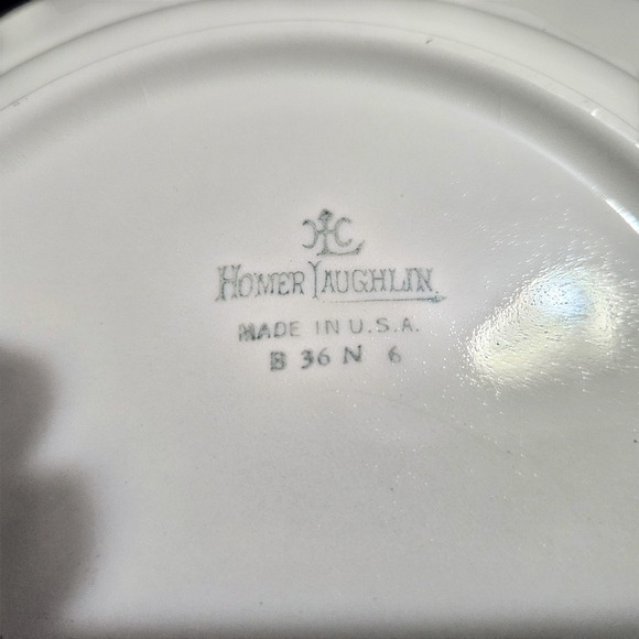 Homer Laughlin Floral Rim Soup Bowl 8.5" B36N6 Pink Yellow Flowers Gold Trim USA - Picture 3 of 3